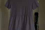 Lilac Purple Tiered Smock T-Shirt Dress - Casual Mini Dress