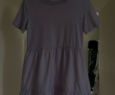 Lilac Purple Tiered Smock T-Shirt Dress - Casual Mini Dress