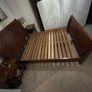 Beautiful Queen Sized solid sleigh mahogany bed Image 7