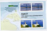 1997 Ireland Stampa Member Souvenir Lighthouse (Tarbert) Commemorative Stamp Booklet Pane Overprinted for Stampa Mint Never Hinged (MNH)