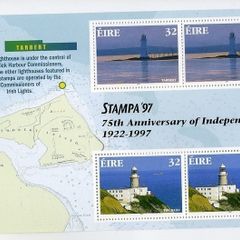 1997 Ireland Stampa Member Souvenir Lighthouse (Tarbert) Commemorative Stamp Booklet Pane Overprinted for Stampa Mint Never Hinged (MNH)