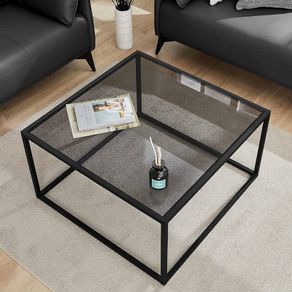 FREE EXPRESS SHIPPING Glass Coffee Table, Small Modern Coffee Table Square Simple Center Tables for Living Room 26.7 x 26.7 x 15.7 Inches