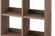 Cube Bookcase/Wooden open shelving unit/Cabinet with 4 shelves/Wood Open Shelf, Easy assembly ,Modular, Office, Living Room,School - Wooden Open Shelf WOS-4 - Ash Brown