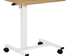 Standing Desk Height Adjustable incl. 4 Casters C-Shape 65 cm x 48 cm x 70-110 cm Natural + White