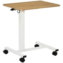 Standing Desk Height Adjustable incl. 4 Casters C-Shape 65 cm x 48 cm x 70-110 cm Natural + White