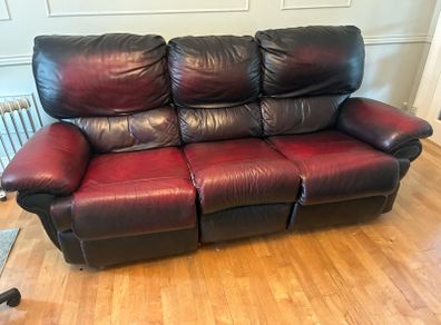 3 seater leather recliner