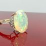 Gold 9K Gold AAA Ethiopian Opal & Diamond Ring Image 7