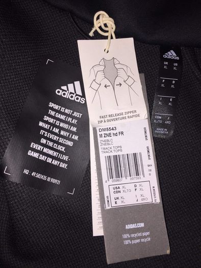 Adidas jacket Full Zip Men Hoodies climalite size xl brand new