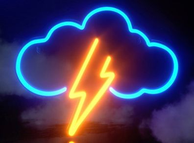 Neon Sign, Acrylic Cloud Lightning Led Neon Light Wall Light Led Wall Decor, Battery or USB Powered Light Up Acrylic Neon Sign for Bedroom, Kids Room, Bar, Party, Christmas (FREE POSTAGE)