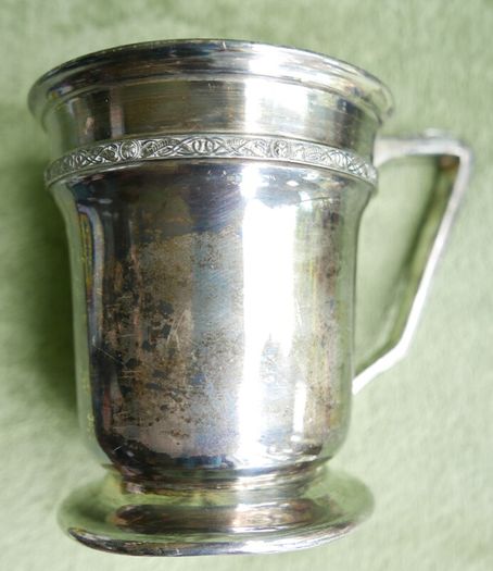 Vintage "A B & S" -Atkin Brothers & Sons, Silver-Plated Mug 1853s