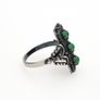 Vintage 900 Silver & Green Chalcedony Filigree Ring Image 6