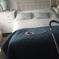 Cream Cast Iron Bed