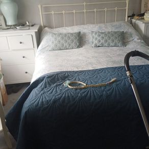 Cream Cast Iron Bed