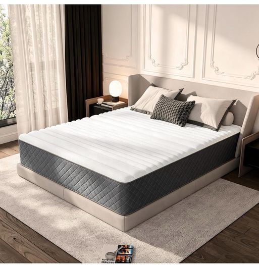 12 Inch King Size Mattress Medium Firm, OEKO-TEX Certified Hybrid King Bed Mattresses, 7-Zone Memory Foam Mattress with Pocket Sprung for Body Support & Pressure Relief - 150x200x30cm