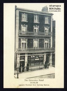 2011 Ireland Stampa Exhibition Card Showing The Grosvenor Hotel Dublin (opposite Westland Row Railway Station) on Front.