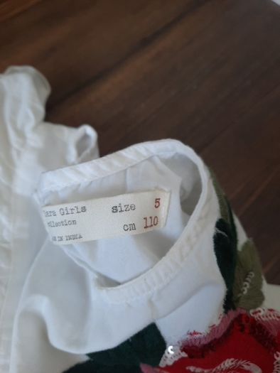 Zara white blouse top girls size 5 years
