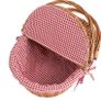 Oval Country Style Wicker Picnic Basket with Folding Handles & Liners for Picnics, Parties and BBQs - 40cm L x 30cm W x 20cm H (FREE POSTAGE) Image 6