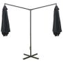 Double Parasol with Steel Pole Anthracite 600 cm Image 5