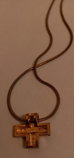 Gold Tone Cross Necklace