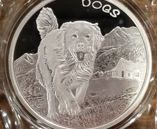 2022 Fiji 50 Cents 1 oz Silver Bullion Coin - Dogs. Proof-Like. (In Capsule)