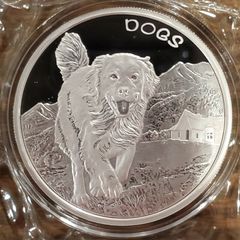 2022 Fiji 50 Cents 1 oz Silver Bullion Coin - Dogs. Proof-Like. (In Capsule)