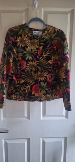 Womens Vibrant Botanical Print Tailored Jacket