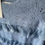 Bnwt blue crewneck jumper with frill detail one size Image 3