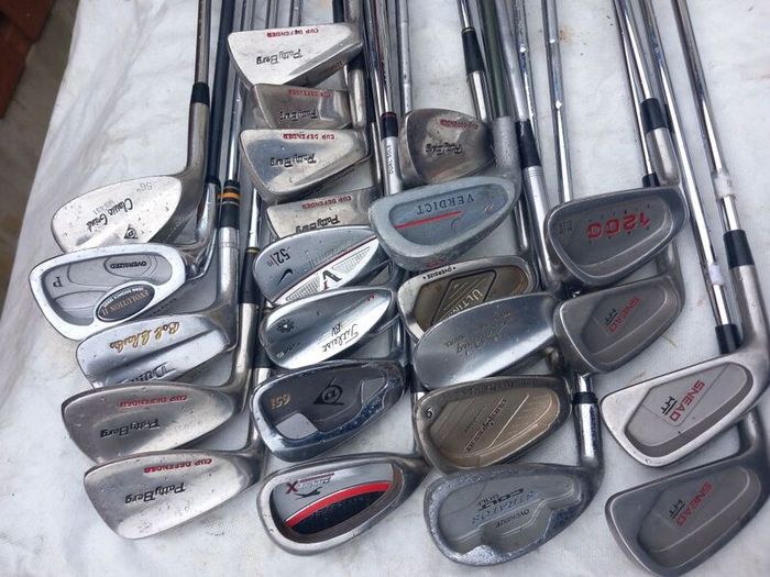 A Selection Of Golf Clubs.  All Left Handed Clubs