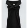 Zara Black Off the Shoulder Bow Mini Dress Image 4