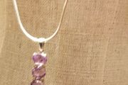 Amethysts and diamonds pendant silver