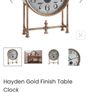 Hayden Gold Finish Table Clock Image 5