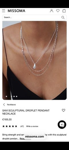 Missoma jewellery Savi sculptural droplet pendant necklace