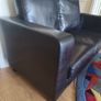 2 Seater Black Leather Couch Image 3