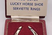 Vintage sterling silver lucky horse shoes serviette ring