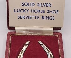 Vintage sterling silver lucky horse shoes serviette ring