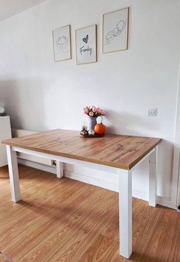 Dining Table - Extendable - Oak & White