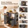 Kitchen Trolley with Power Outlet Kitchen Island Cart  Pull-Out Drawer Image 4