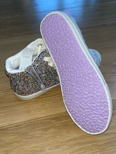 Next BNWT Unicorn Glitter Hi top Shoe size 4/37
