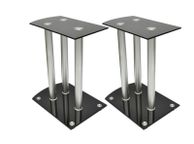 main image for ad Aluminum Speaker Stands Black Glass 2pcs