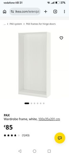 Ikea Pax Wardrobe with Komplement shelves