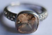 Vintage Genuine Fossil Sterling Silver 925 hallmarked  Yellow Stone Ring size P - 5,2g