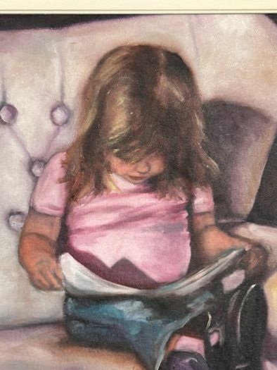 Maureen O'Mahony Oil on canvas 'Girl with book'