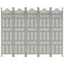 Hand carved 5 Panel Room Divider Grey 200x165 cm Solid Mango Wood Image 9