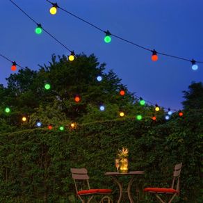 CESCO Heavy Duty Outdoor Commercial Festoon Lights Set (approx 50m Cable + 115 LED Bulbs)