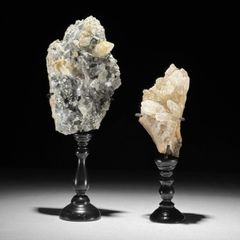 Pair Of Pyrite & Quartz Crystal Cluster - Mineral Form