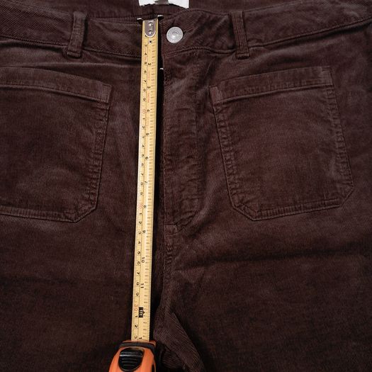 Marks & Spencer Dark Chocolate Brown Corduroy Front Pocket Flared Leg Trousers 20UK/48EU