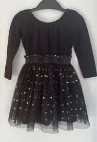 Seed Heritage Black with gold stars tutu dress Sz 1-2 EUC