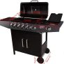 Gas Barbecue Grill Trolley BBQ 3/4/5/6 Burner with Side Stove Gas Grill TUV Tested, Black Image 2