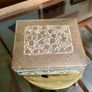 Antique British India Engraved Brass Wood Lined Box 1930s Image 5