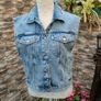 Pull & Bear Distressed Denim Sleeveless Jacket  Unisex  Size Small Image 7